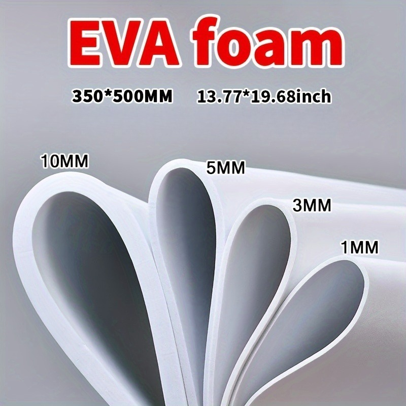 Cosplay Prop Foam Board - EVA 폼보드 14x39인치, 3mm-10mm 두께의 흰색