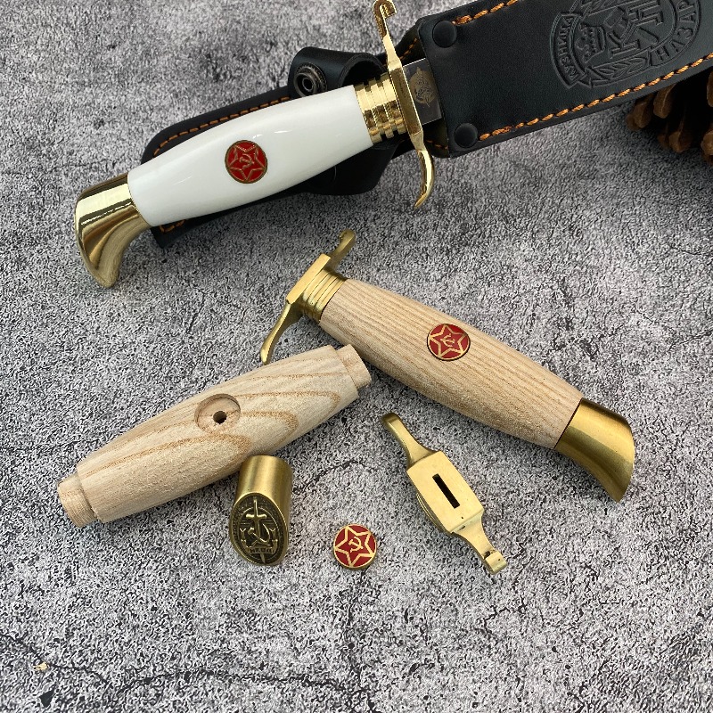 Craft Knife Set - 러시아 연방 천연 원목 손잡이(황동 보호